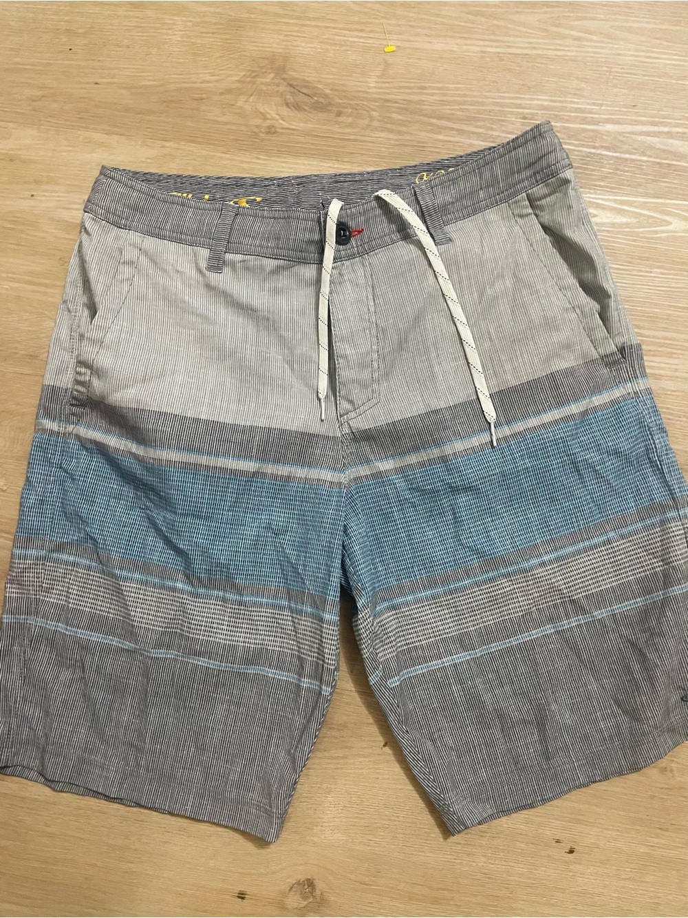 O'Neill Gray and Blue Striped Board Shorts